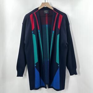 Vintage Kriss Sweden Knit Open Front Oversized Long Cardigan Sweater Size Medium